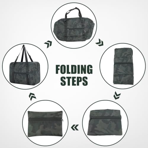 Duffle Bag for Travel Foldable Personal Item Travel Bag (Dark camo, 23L) - color: Dark camo, size: 23L