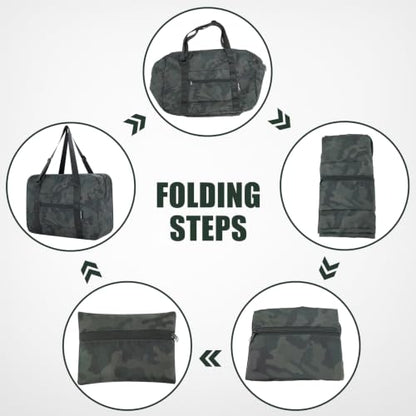 Duffle Bag for Travel Foldable Personal Item Travel Bag (Dark camo, 23L) - color: Dark camo, size: 23L