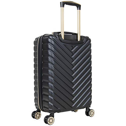 Kenneth Cole REACTION Madison Square Lightweight Hardside Chevron Expandable Spinner Luggage, Black, 2-Piece (20" Carry On + Backpack) - color: Black, size: 2-Piece (20" Carry On + Backpack)