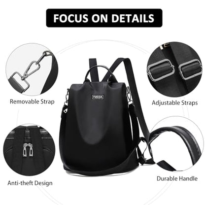 Large Travel Backpack for Women Waterproof Back Pack Black Shoulder Bag Fashion Backpack Purse Anti-Theft Daypack for College Work - color: Black