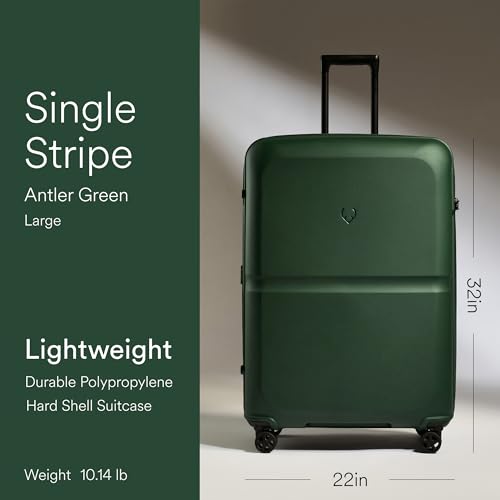 ANTLER Single Stripe Hardside Checked Large Luggage, Green, 32", 144L - color: Green, size: Large