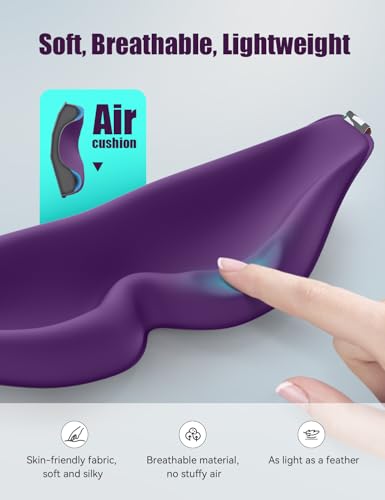 Sleep Mask for Side Sleeper Women Men, EVA BELLE Eye Mask for Sleeping Light Blocking, 3D Sleeping Mask Blackout, Soft Breathable Eye Shade Cover with Adjustable Elastic Strap for Travel Home Nap Rest - color: 01-purple