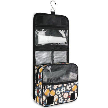 senya Hanging Travel Toiletry Bag Baseball Kit Makeup Case Cosmetics Organizer for Men Women - color: Baseball