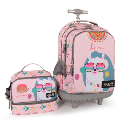 Tilami Rolling Backpack for Boys and Girls,Cool alpaca - color: Cool Alpaca