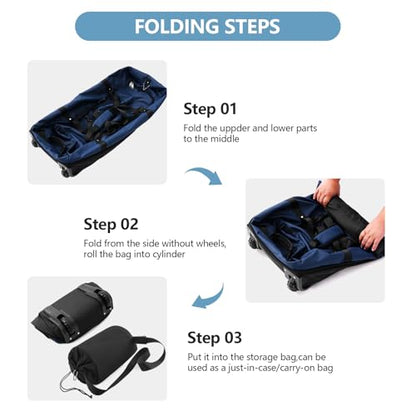 32" 1680D Oxford Duffle Bag w/Wheels, 110L-140L, Navy - color: Navy
