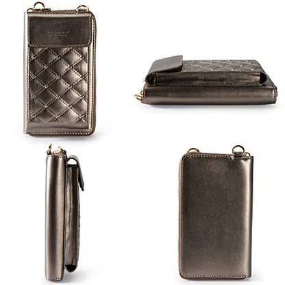 Montana West Crossbody Cell Phone Purse for Women RFID Blocking Cellphone Wallet - color: Bronze