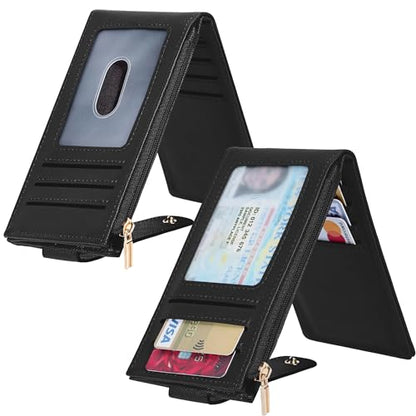 Chelmon Women's RFID Slim Card Holder Wallet - color: Black