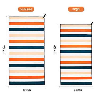 Exclusivo Mezcla 6 Pack Microfiber Quick Dry Large Beach Pool Towels - color: Green/Purple/Navy/Brown/Blue/Black, size: 30" x 60"