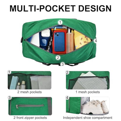 Felipe Varela Foldable Duffle Bag for Travel Weekend Overnight Gym Camping - color: Aqua Green, size: 65L
