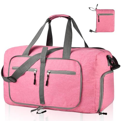 Dimayar 85L Foldable Duffle Bag for Travel, Lightweight Weekender Bags - color: Pink, size: 85L