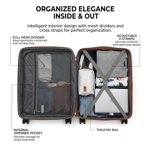 Rosamo 6-Piece Hard Shell Expandable Luggage Set, Airline Approved Carry-On - color: Silver