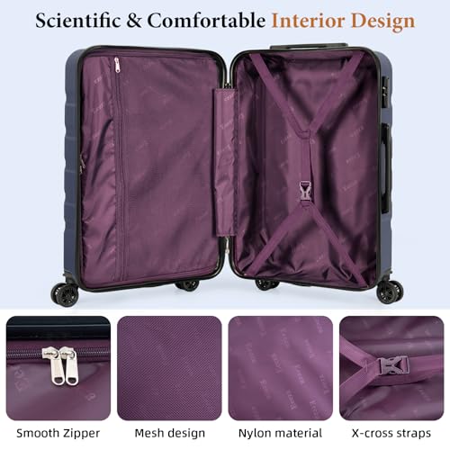 Eeeza Luggage Sets,5 Piece (20"/24"/28"/DB/TB) Blue - color: PorscheBlue