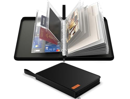 Important Document Organizer Binder with Pocket, Fireproof, Water-Resistant - color: Black