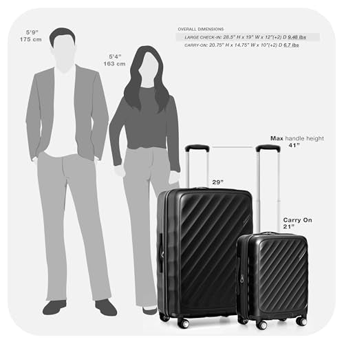 Traveler's Choice Elm 21" Carry-on Expandable Spinner Luggage Set - Matte Black - color: Matte Black, size: 21" Carry-On (1-Piece)