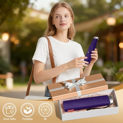 Travel Umbrella Compact Small Folding Windproof Lightweight for Women - color: 12.Dark Purple