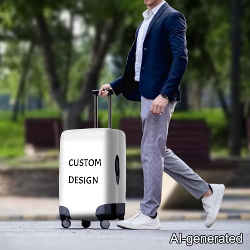 BIGCARJOB Custom Design Elastic Luggage Cover Personality Suitcase Cover for 26-28inch - color: 1 Customize, size: L(26"-28"cover)