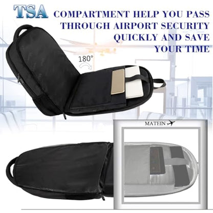 MATEIN 18 Inch Laptop Backpack, Extra Large TSA Friendly Laptop Travel Bag - color: Deep Black, size: 18 Inch
