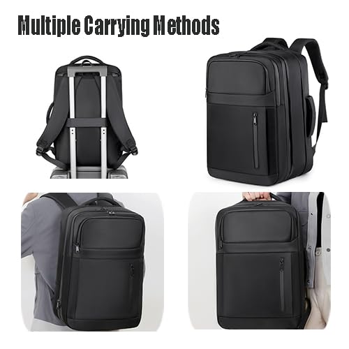 Vacuum-sealed travel computer backpack, Water-Resistant, With vacuum pump, Multiple Compartments, Anti-theft combination lock (jet black)