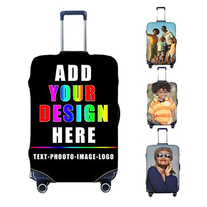 Custom Luggage Cover, Polyester, L (25-28 inch suitcase) | Elastic Washable, Stretch Suitcase Protector, Personalized Design - color: Custom Luggage Cover, size: L (25-28 inch suitcase)