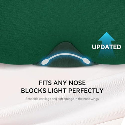 Mavogel Cotton Sleep Eye Mask, Breathable Light Blocking Sleep Mask - color: Green