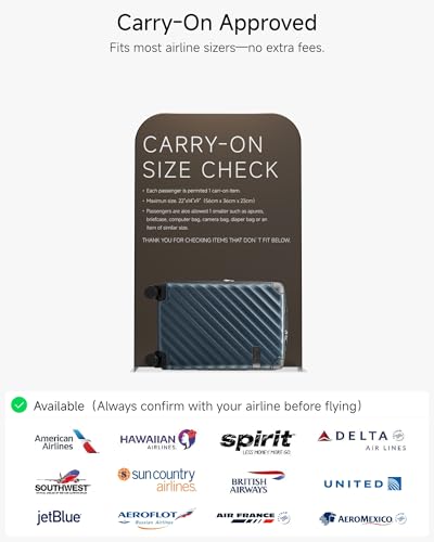 LUGGEX 20 Inch Carry On Luggage 22x14x9 Airline Approved, Navy - color: Navy, size: Carry-On 20-Inch