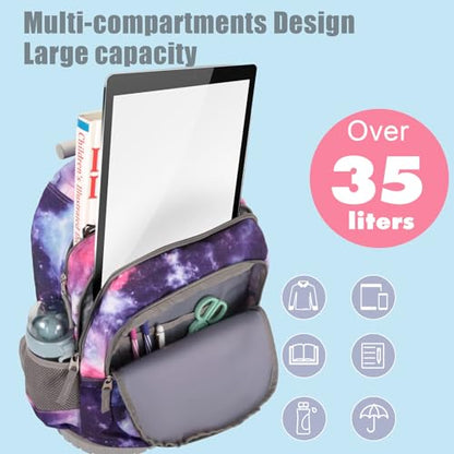Tilami Rolling Backpack for Boys and Girls,Galaxy Purple - color: Galaxy Purple
