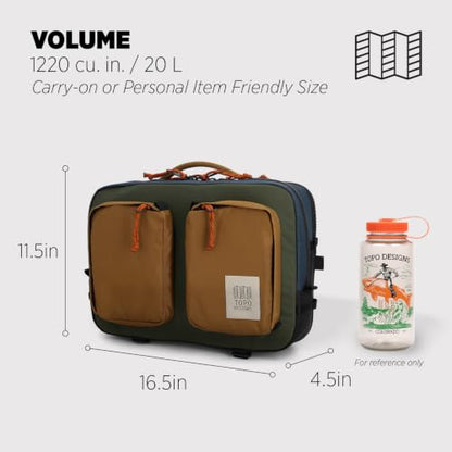 Topo Designs Global Briefcase + Travel Pack (Olive/Dark Khaki) - color: Eco-friendly / Olive / Dark Khaki