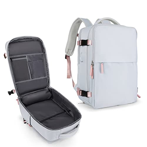 coowoz Carry On Backpack Women Men Travel Backpack Airline Approved Laptop Backpack Sport Rucksack - color: B-grey