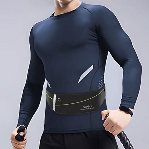 SooGree Slim Running Belt Fanny Packs for Women Men,Water Bottle Holder Hydration Fanny Pouch,Waterproof Sport Waist Pack with Reflective Strip,Runner Belt Bag for Running Cycling Camping Gym (Blue) - color: Blue