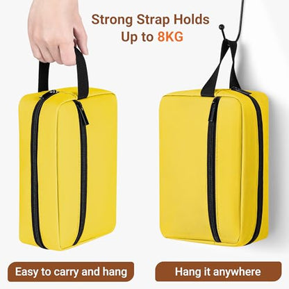 Elviros Unisex Toiletry Bag, Lightweight Travel Dopp Kit, Bright Yellow - color: Bright Yellow, size: Small