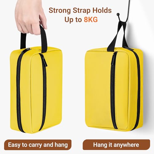 Elviros Unisex Toiletry Bag, Lightweight Travel Dopp Kit, Bright Yellow - color: Bright Yellow, size: Small