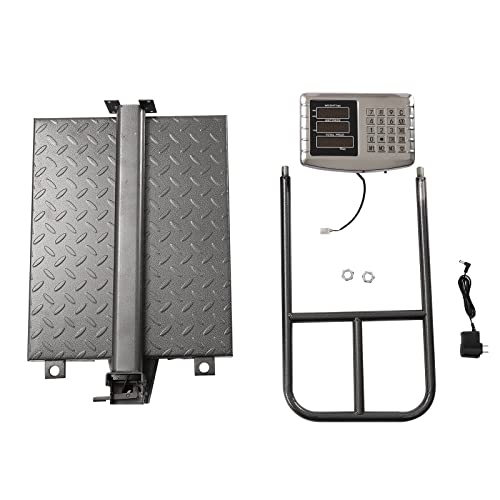 660lb Industrial Platform Scale with Removable Guardrail, Foldable Digital Shipping Scale, Double-Sided HD Display, Accurate LB/KG Postal Scale for Luggage, Package, Warehouse