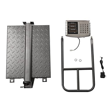 660lb Industrial Platform Scale with Removable Guardrail, Foldable Digital Shipping Scale, Double-Sided HD Display, Accurate LB/KG Postal Scale for Luggage, Package, Warehouse