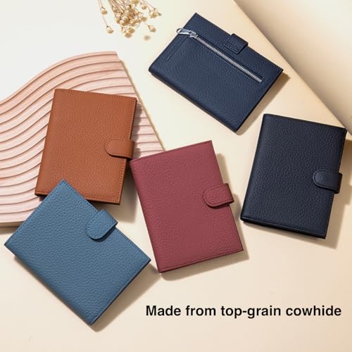 Slim Genuine Leather RFID Passport Holder, Travel Wallet With Cash Holder - color: Black