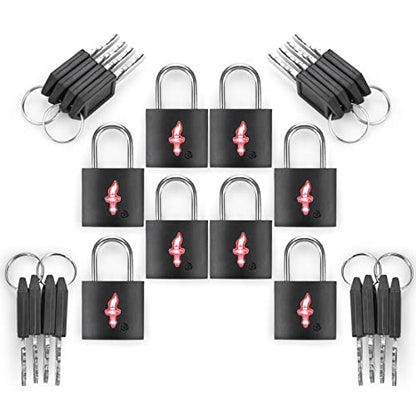 TSA Luggage Locks 8-Pack Black – Keyed Alike Safe Skies Approved for Travel - color: Black 8 packs