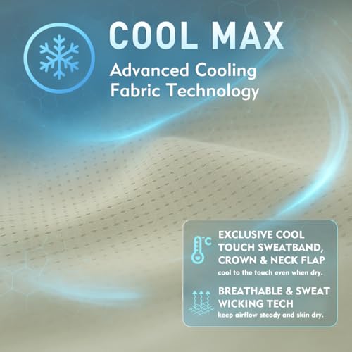TOP-EX UPF 50+ Cooling Wide Brim Sun Hat for Men with Neck Flap, Packable - color: Bronze Green, size: Medium