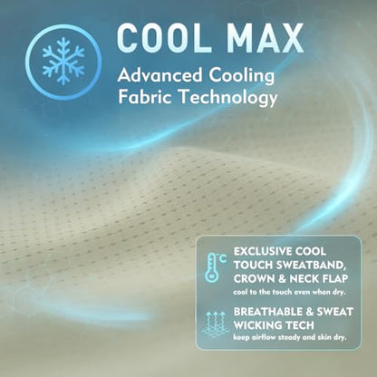 TOP-EX UPF 50+ Cooling Wide Brim Sun Hat for Men with Neck Flap, Packable - color: Bronze Green, size: Medium