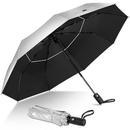 ZOMAKE UV Umbrella for Sun Protection, Travel Compact Sun Umbrellas 46Inch - color: A:Silver,Black a
