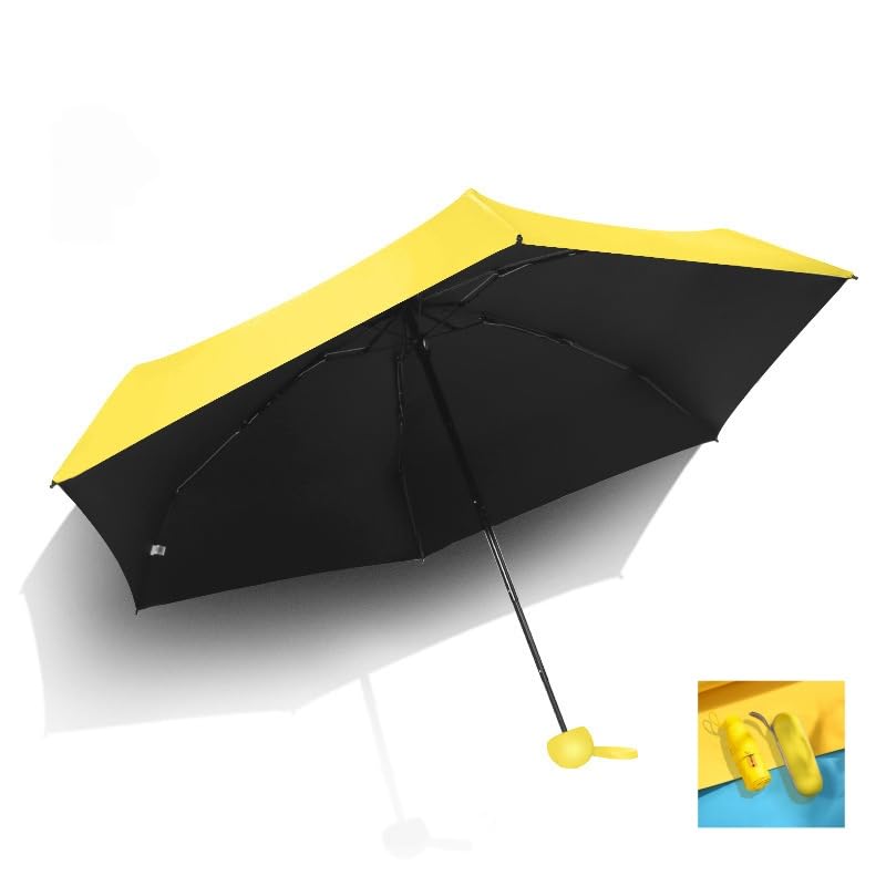 Mini Travel Umbrella with Umbrella Case - color: Yellow