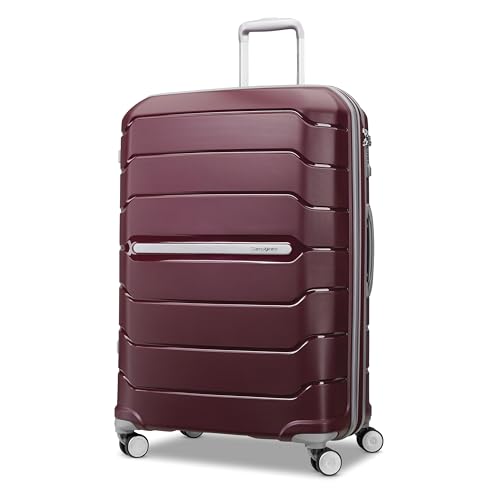 Samsonite Freeform Large Checked Luggage with Dual 360° Spinner Wheels - TSA Lock, Airline-Approved - Lightweight Durable Polypropylene Expandable Hardshell - Merlot - color: Merlot, size: Checked-Large Spinner