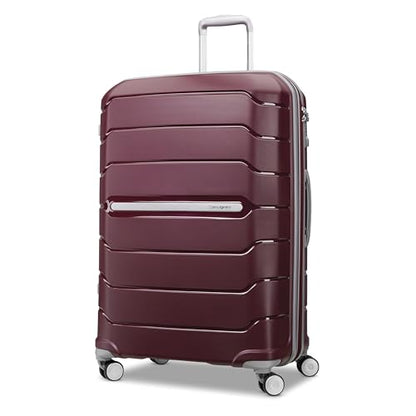 Samsonite Freeform Large Checked Luggage with Dual 360° Spinner Wheels - TSA Lock, Airline-Approved - Lightweight Durable Polypropylene Expandable Hardshell - Merlot - color: Merlot, size: Checked-Large Spinner