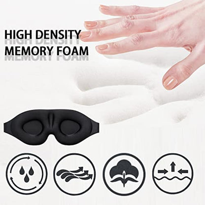 Eye Mask for Lash Extensions, Eyelash Sleeping Mask for Extensions, 3D Sleeping Mask for Women Men with Adjustable Strap Ear Plugs, Sleep Mask for Lash Extensions for Nap Travel Night