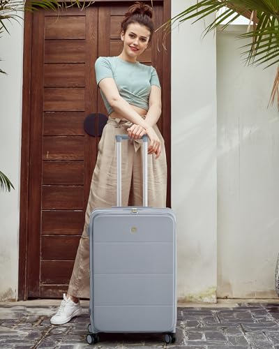 Hanke Hardside Expandable Carry On Luggage, 20 Inch Top Opening Suitcase - color: Grey, size: 20 Inch EXT