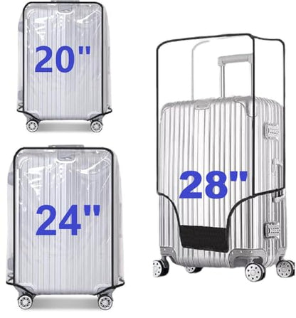 Clear PVC Luggage Cover Protectors - Transparent Waterproof Suitcase Sleeve for 20"+24"+28" Wheeled Suitcases (3PCS) - color: 3PCS