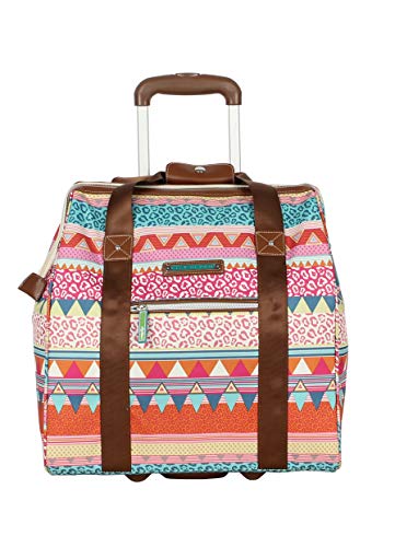 Lily Bloom Design Pattern Carry on Bag Wheeled Cabin Tote (On the Powl) - color: On the Powl