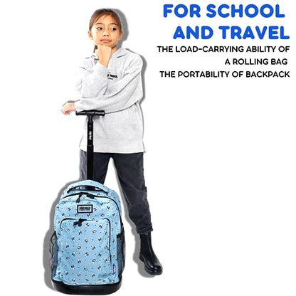 J World Sunny Rolling Backpack for Kids. Roller Bag With Wheels, Puppy - color: Blue