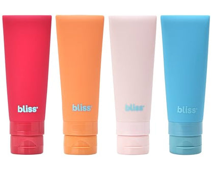 Bliss Travel Bottles Set TSA Approved Leak-Free Refillable Toiletries - size: 4pc Amalfi Vibes