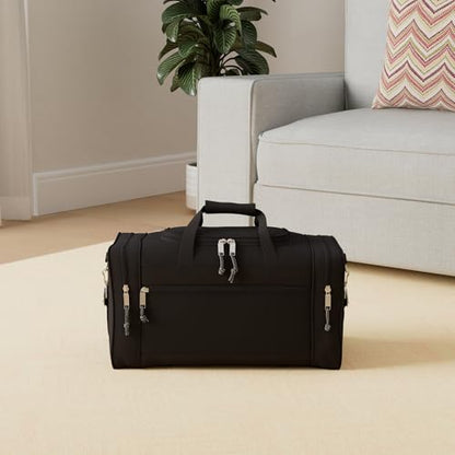 DALIX 21" Blank Sports Duffle Bag Gym Bag Travel Duffel Adjustable Strap in Black - color: Black