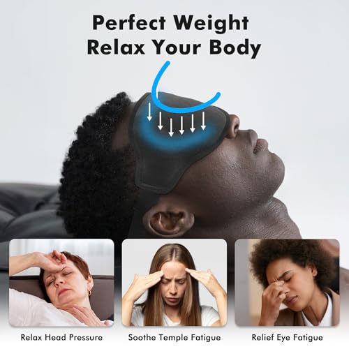 3D Weighted Eye Mask for Lash Extensions, Eye Covers for Sleep - color: Obsidian