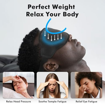 3D Weighted Eye Mask for Lash Extensions, Eye Covers for Sleep - color: Obsidian